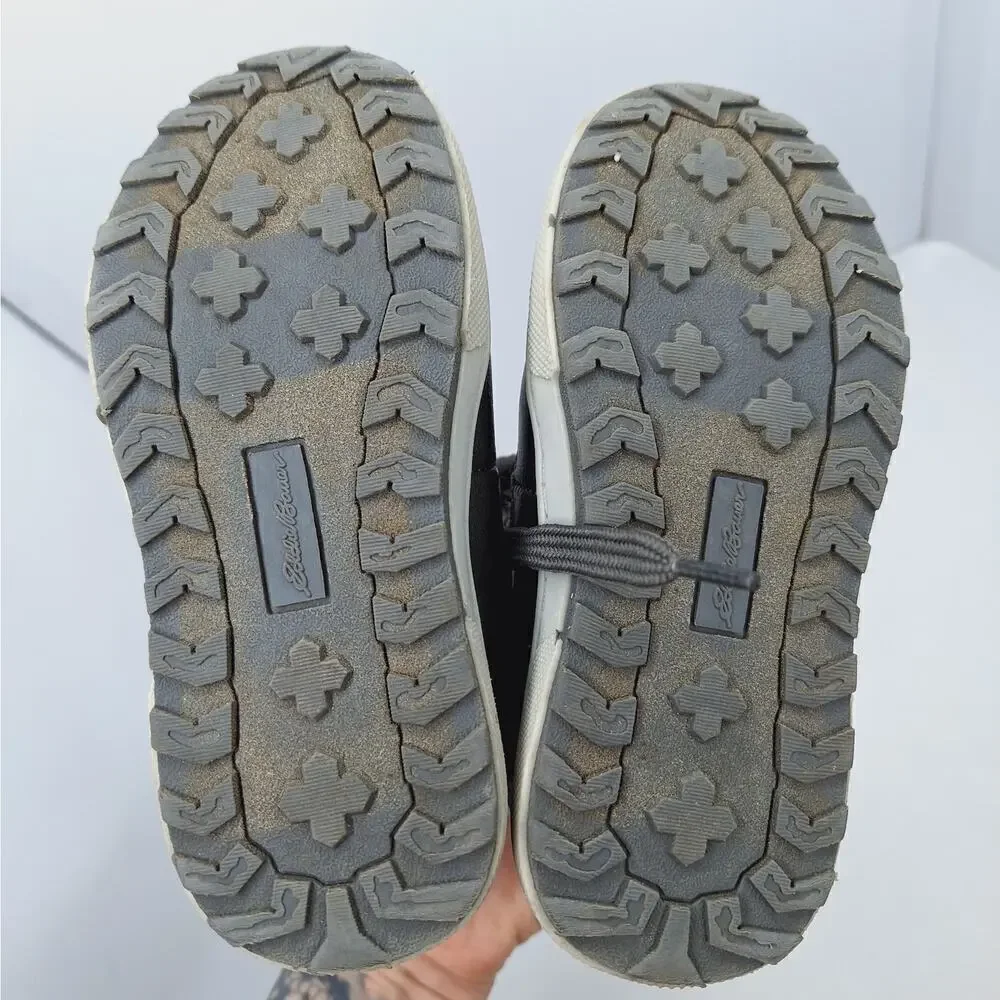 Eddie Bauer Marlon Lace Up Toddler Boots Boys 9 Leather Blend Side Zip Work